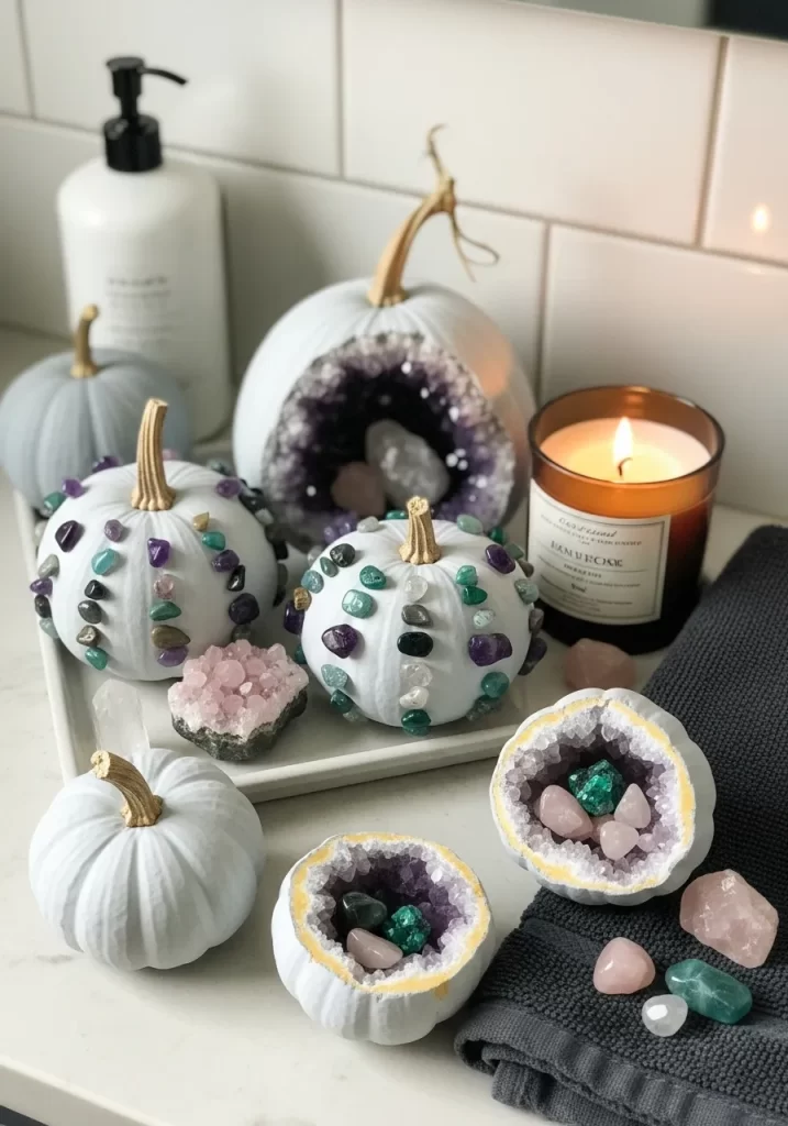 Sparkling Crystal Geode Pumpkins