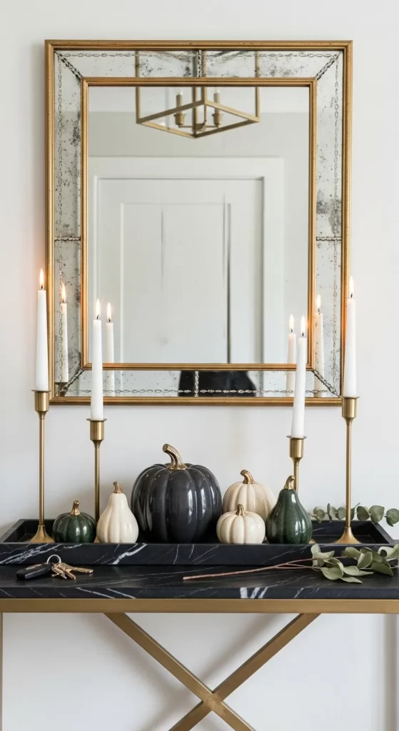 Elegant Marble and Brass